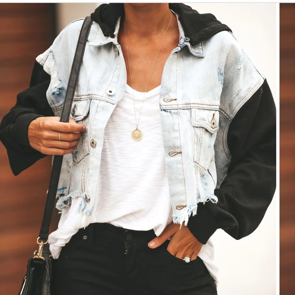 Frayed jean jacket